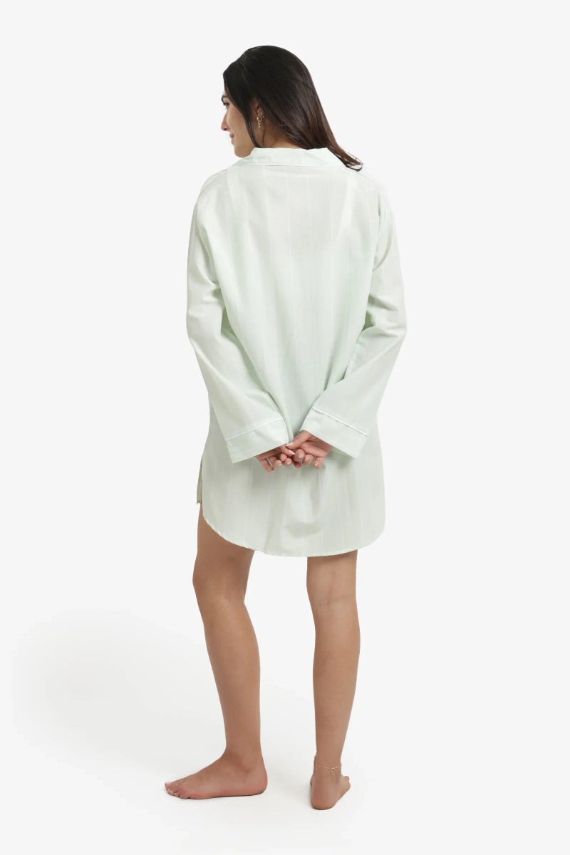 Carina Cozy Cotton Striped Nightgown - Image 4